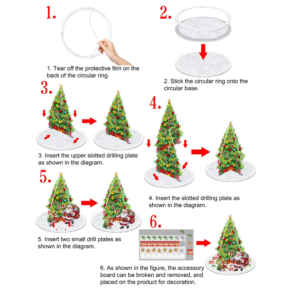 3D Diamond Painting Weihnachtsbaum Set | Bunter Acryl-Aufsteller mit Spezialsteinen