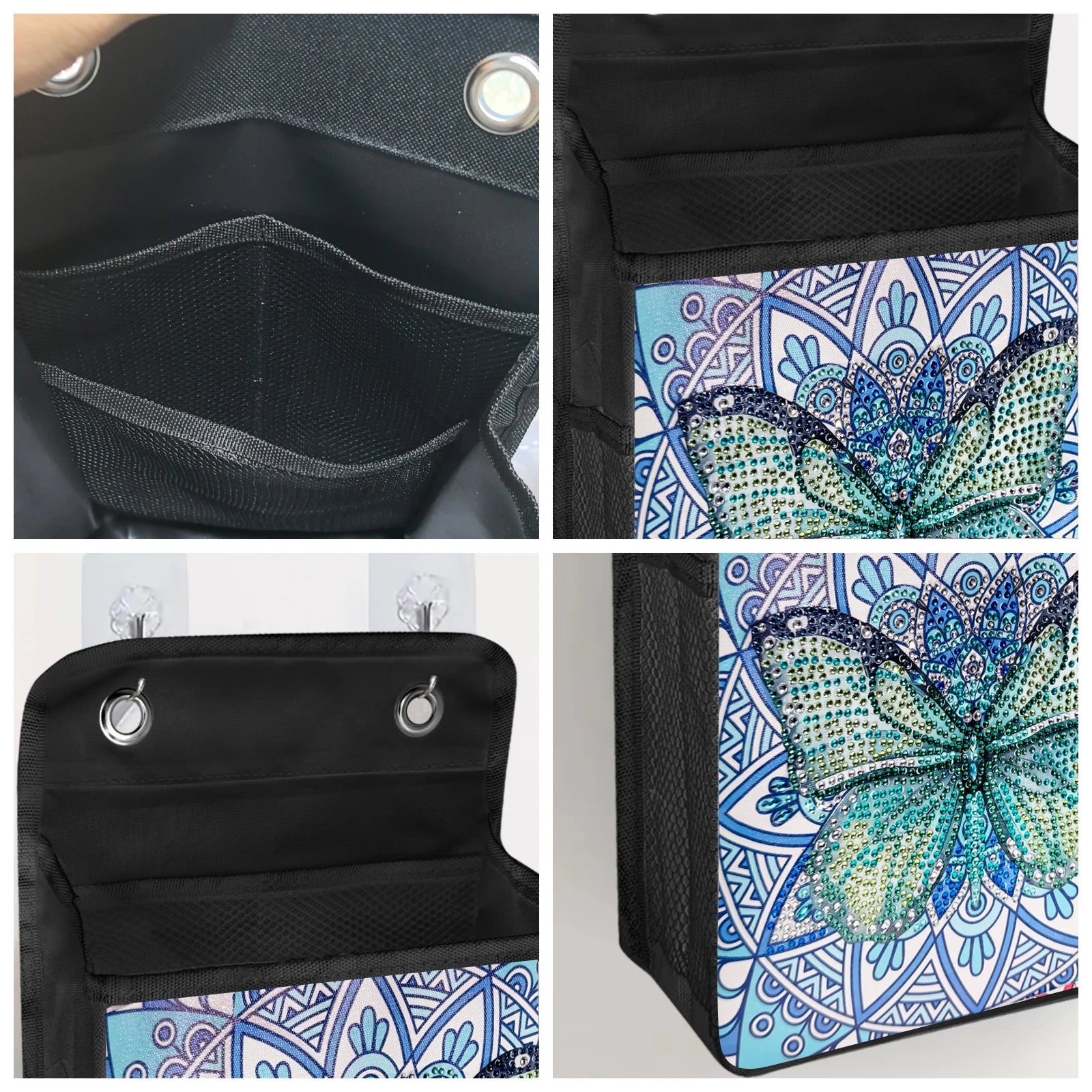 Diamond Painting Hängebox – Aufbewahrungsbox mit Strass-Motiv & Haken | 38 × 23 × 9 cm