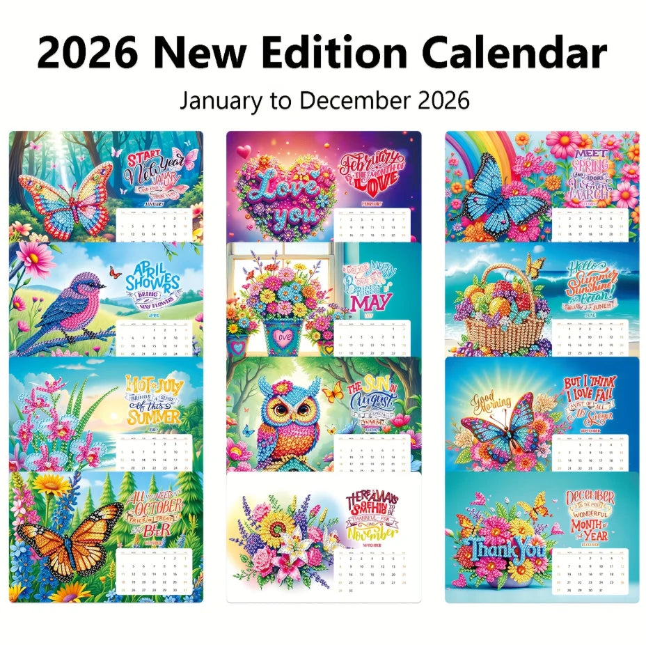Diamond Painting Tischkalender 2026