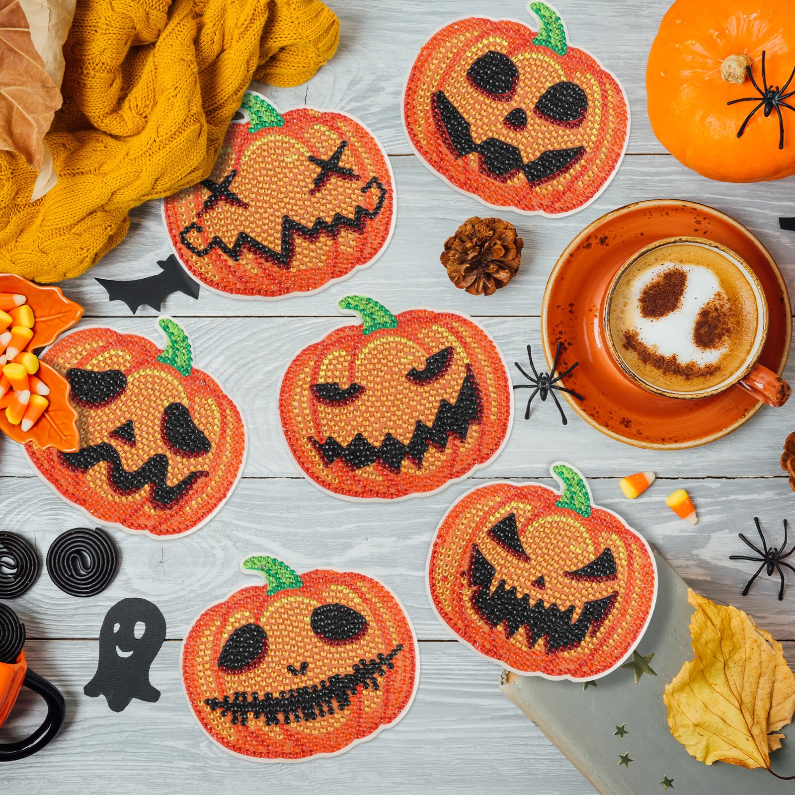 Halloween / Herbst Tischuntersetzer 8stk. mit Kork