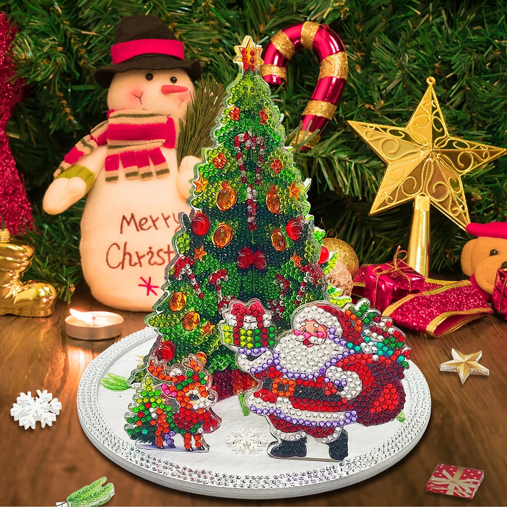3D Diamond Painting Weihnachtsbaum Set | Bunter Acryl-Aufsteller mit Spezialsteinen