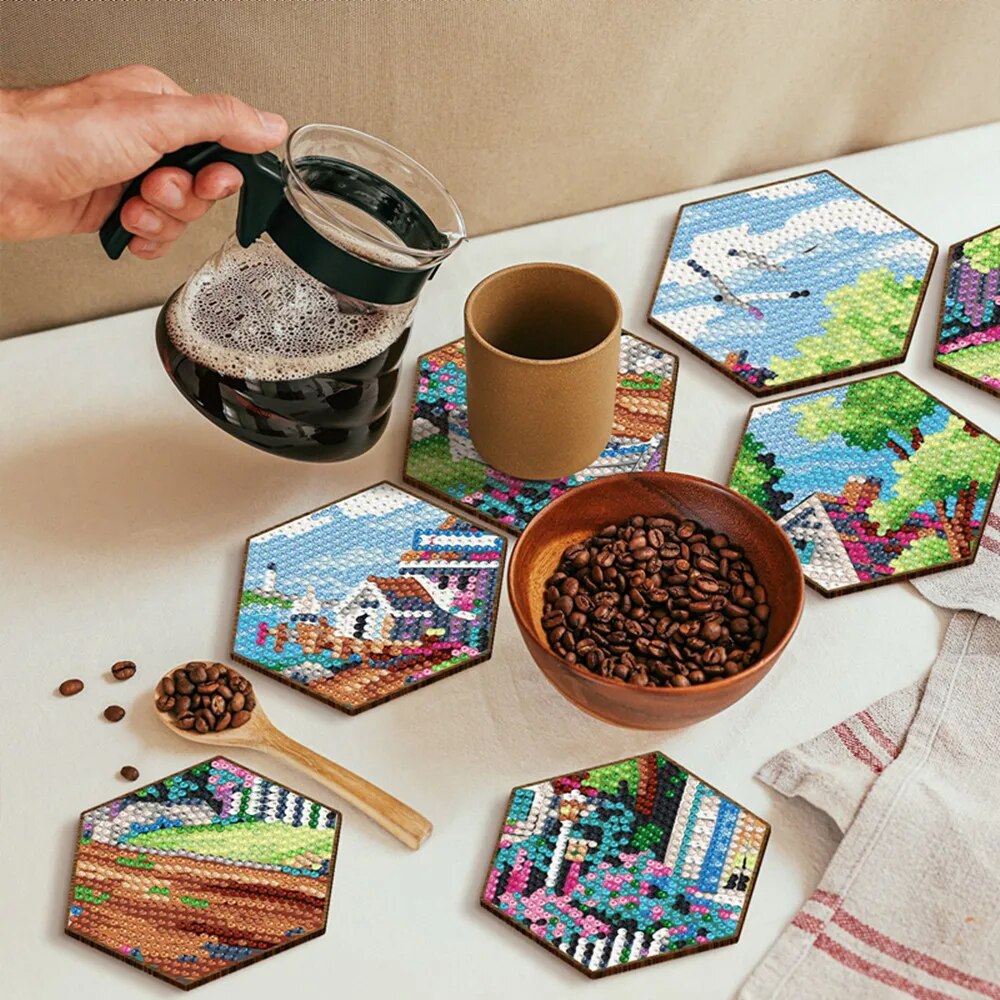 *Neu* 7tlg. Puzzle Tischuntersetzer Set aus Holz | für Anfänger