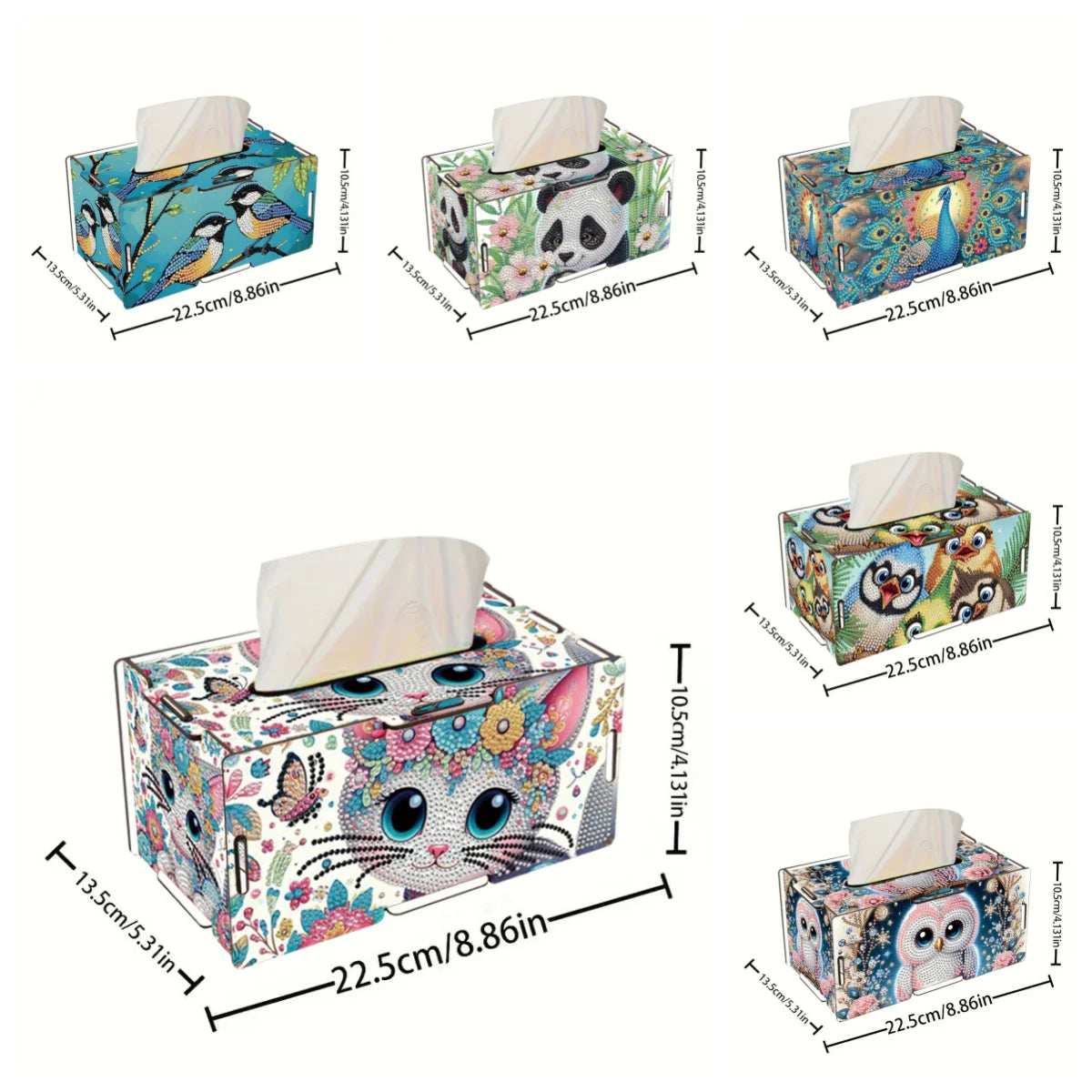 Diamond Painting Taschentuchbox – DIY Tissue Box mit Strass & 3D-Motiv | 22,5 × 13,5 × 10,5 cm