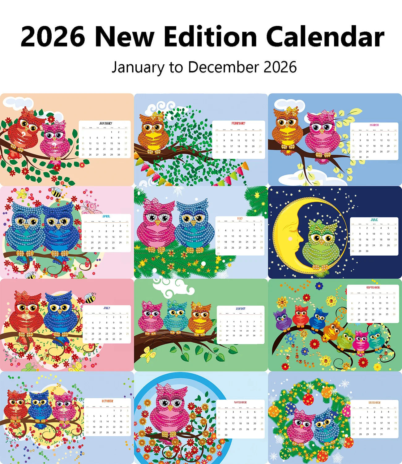 Diamond Painting Tischkalender 2026