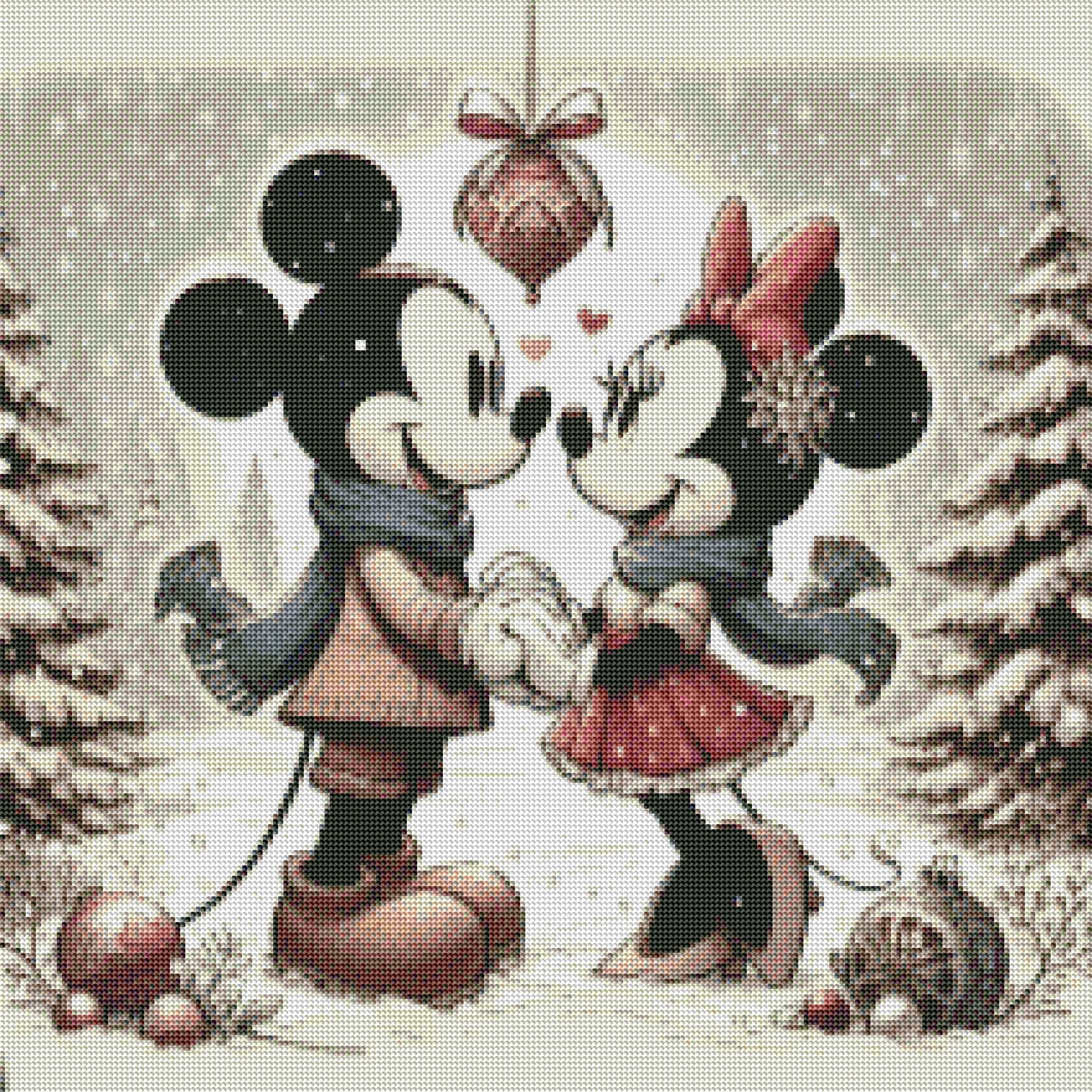 Micky & Minnie in Weihnachtsstimmung mit Glitzersteine