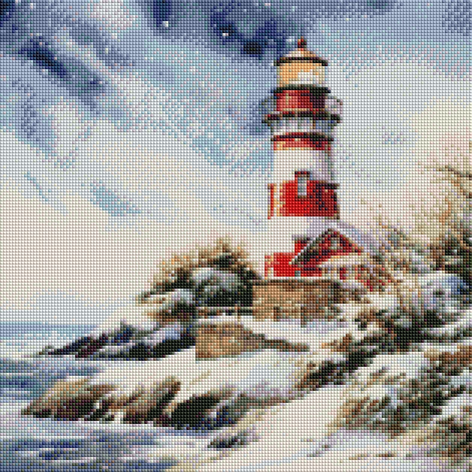 Winterlicher Leuchtturm: Schneeküstenzauber