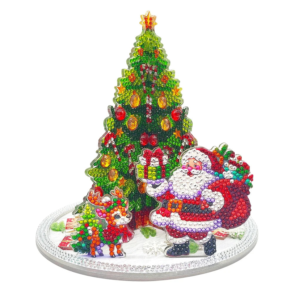 3D Diamond Painting Weihnachtsbaum Set | Bunter Acryl-Aufsteller mit Spezialsteinen