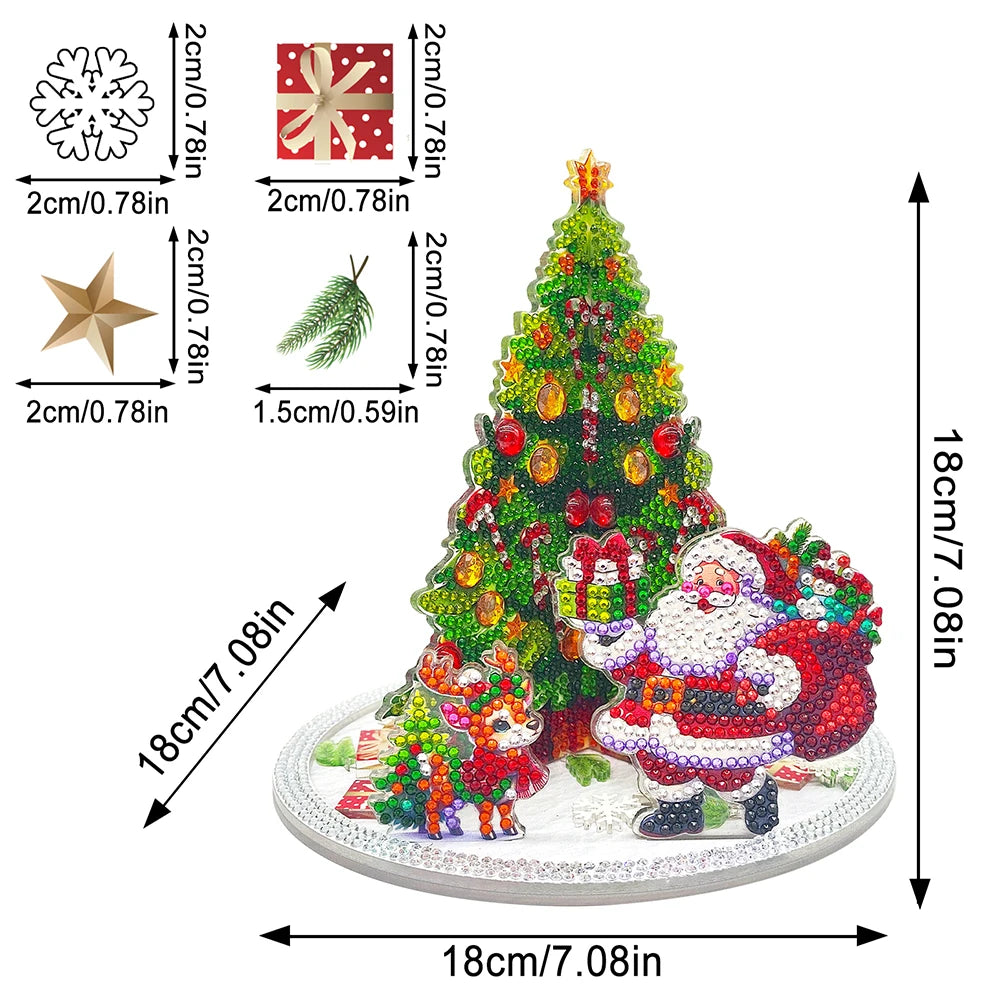 3D Diamond Painting Weihnachtsbaum Set | Bunter Acryl-Aufsteller mit Spezialsteinen