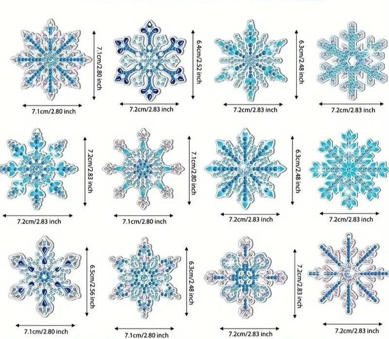 12-teiliges Anhänger-Set – Schneeflocken