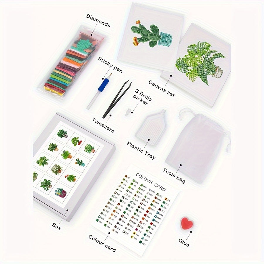 *Neu* Mini Bilder | 12tlg. Zimmer-Planzen #1 Set 15x18cm | Geschenke-Set