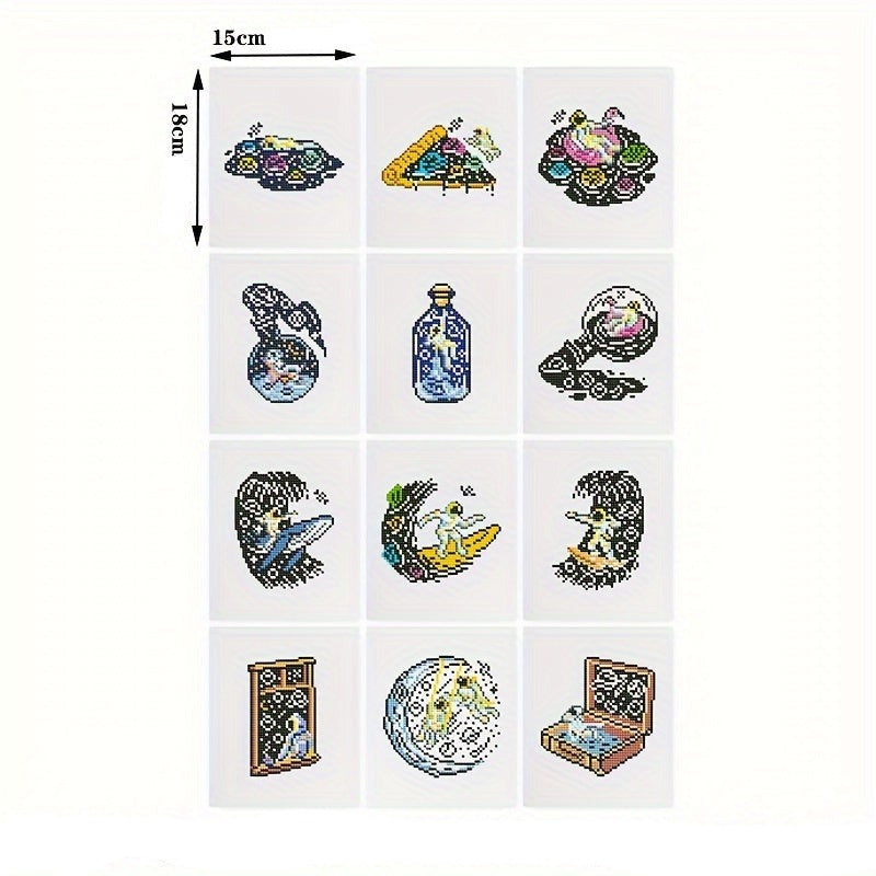 *Neu* Mini Bilder | 12tlg. Weltall-Reise Set 15x18cm | Geschenke-Set