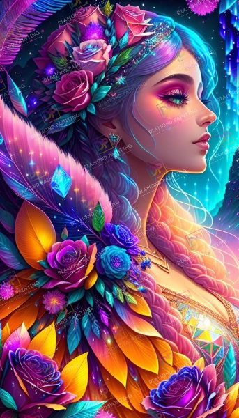 Beautiful Flower Girl mit AB + Neon Farben