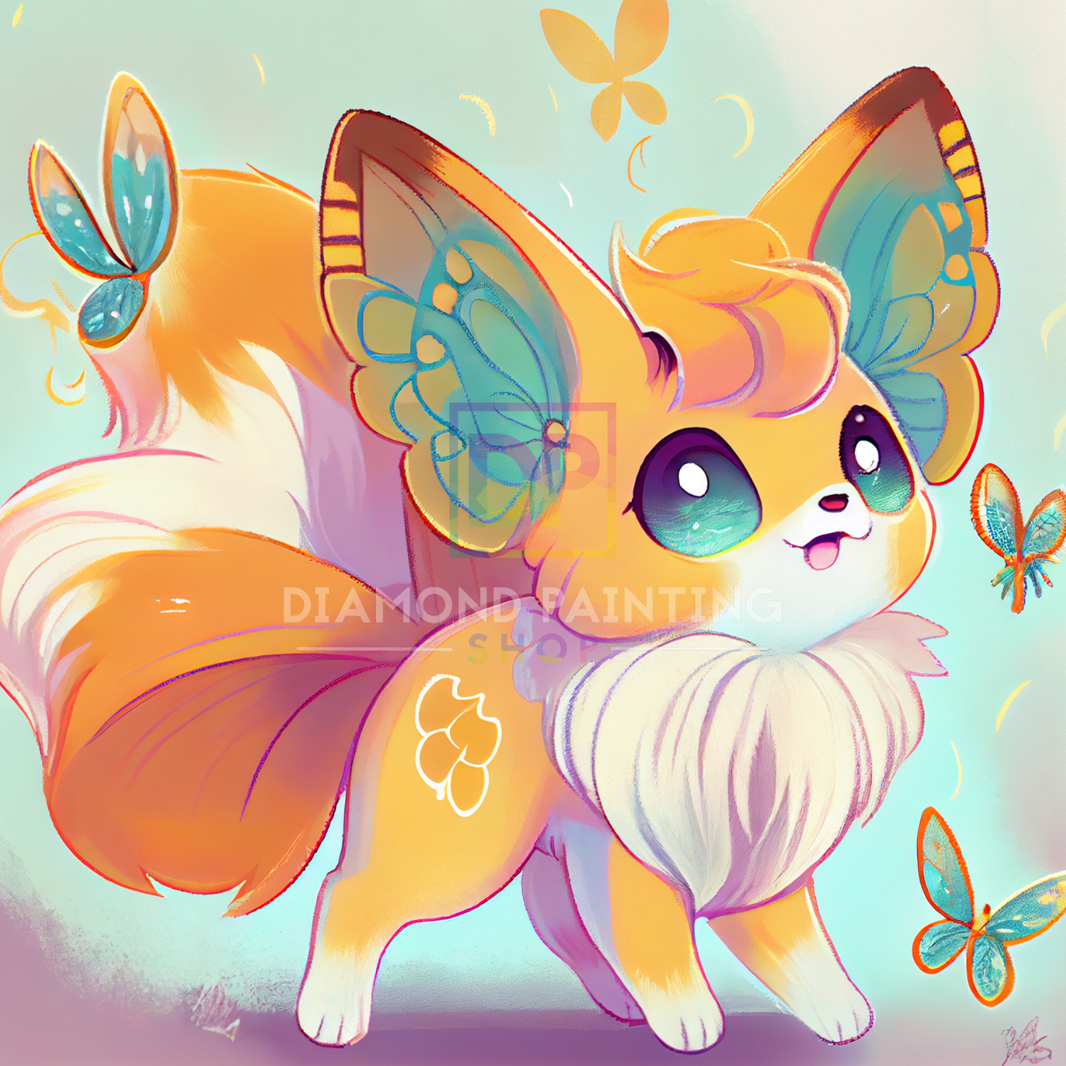 März | Cartoon Butterfly Fox mit AB Farben