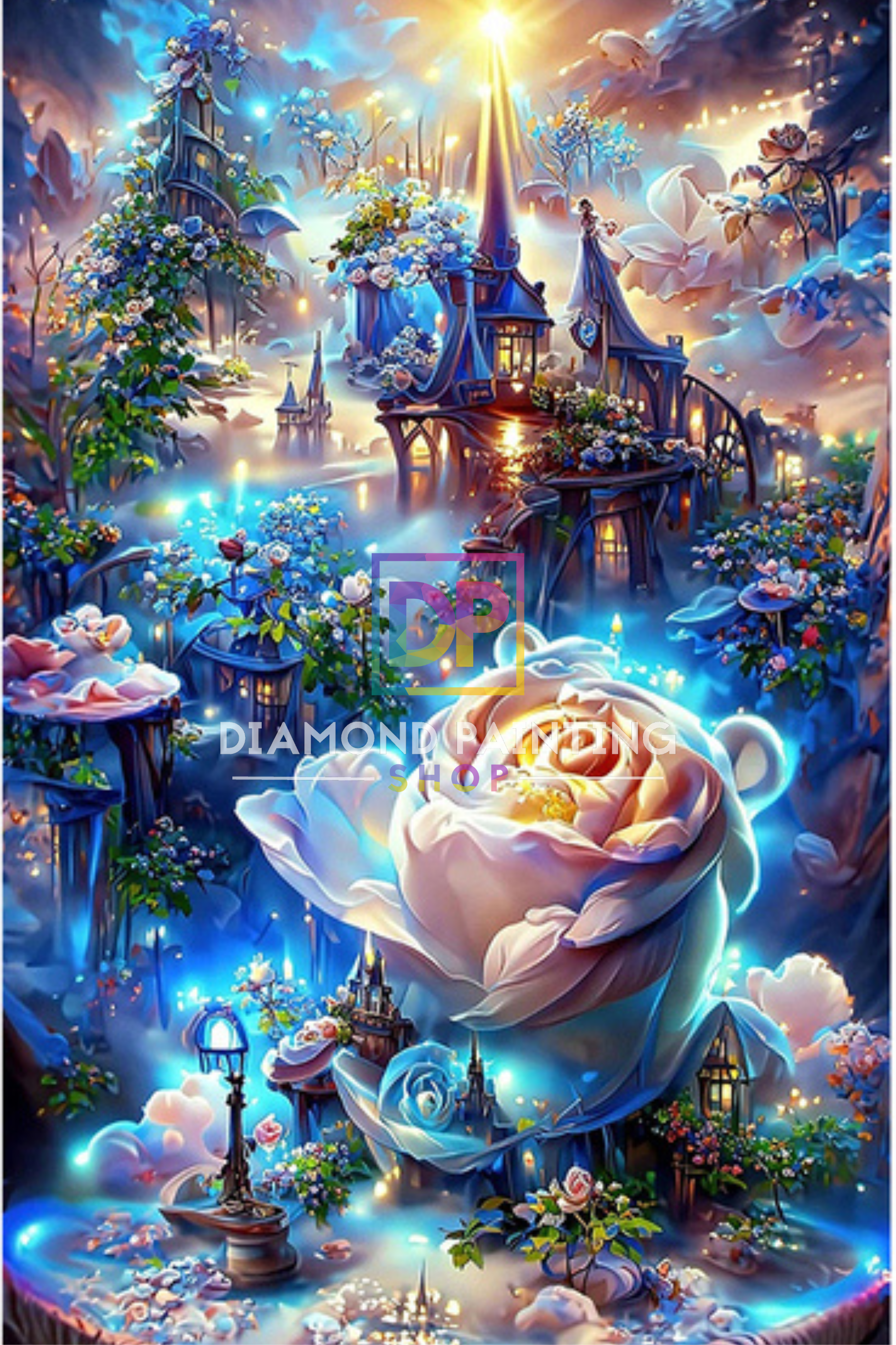 XXL Fantasy "Blue Rose" 80x120cm