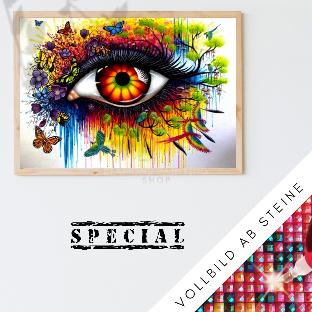 Special - AB Fantasy Auge 70x50cm | 38 AB Farben | Eckige Steine