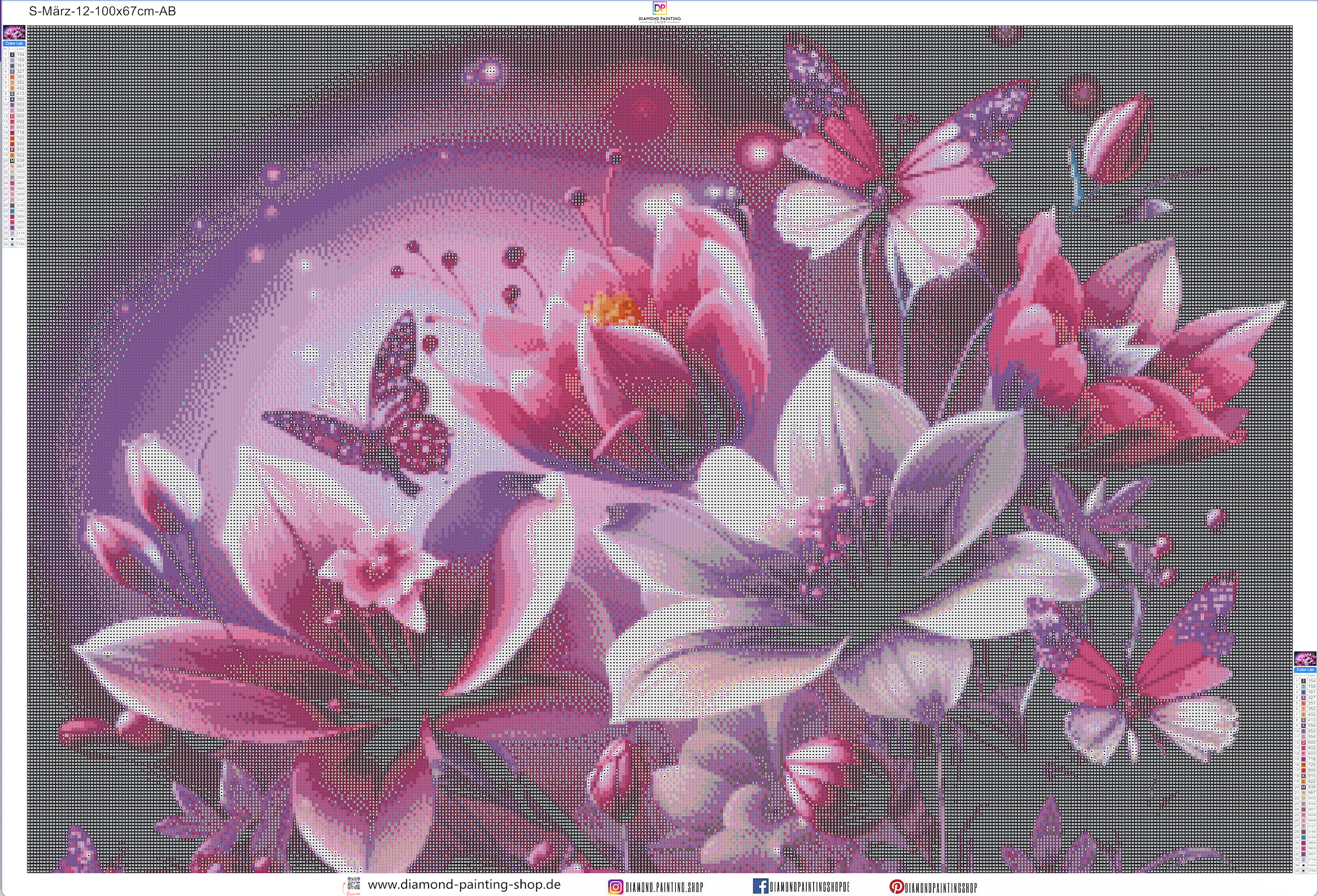 XXL Fantasy Flowers & Butterflys mit AB Farben