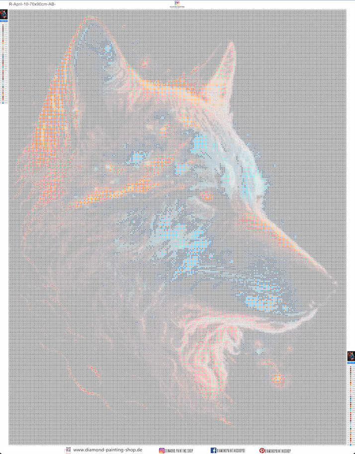 April | XL Mystischer Wolf mit AB Farben
