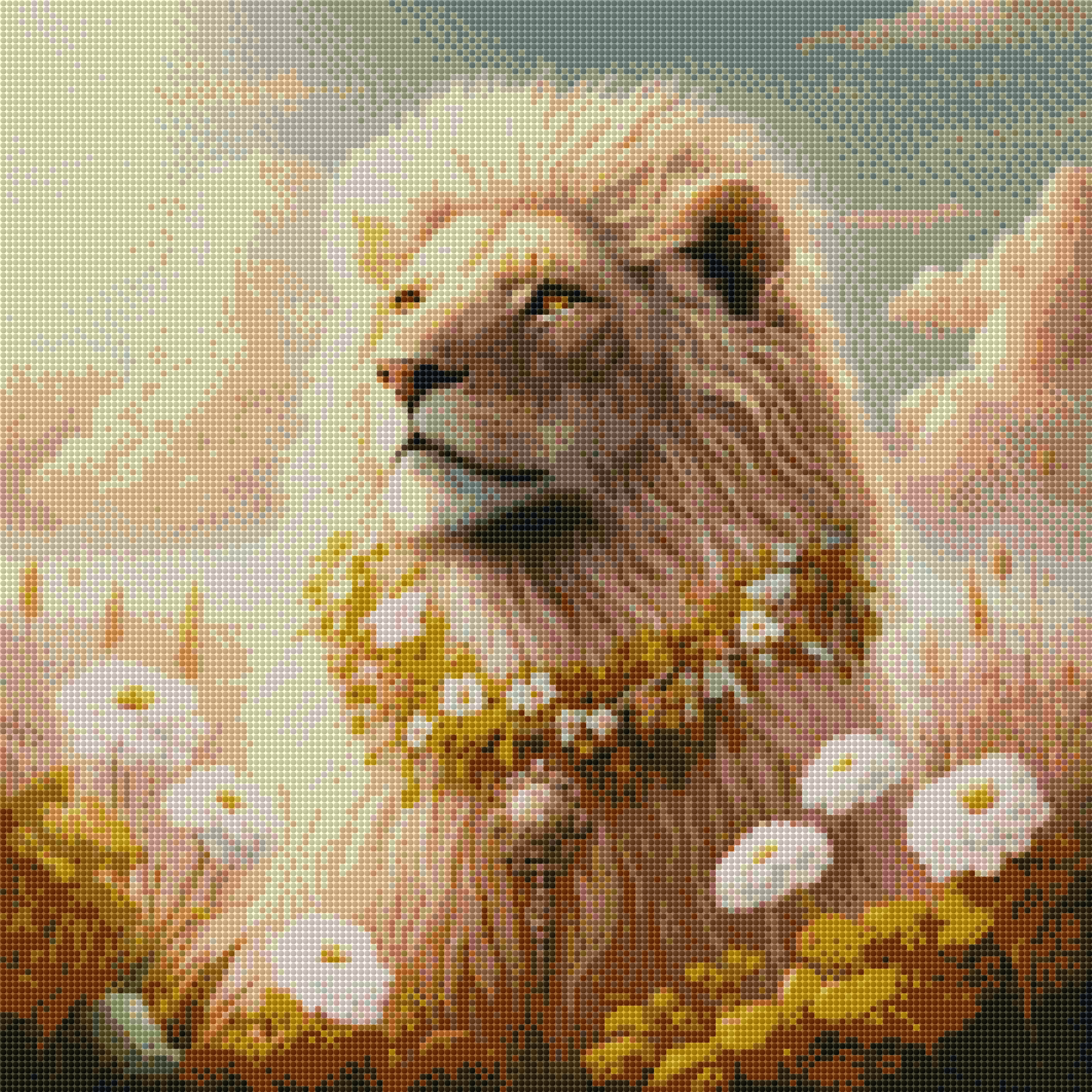 Mai | Löwe mit Blumenschmuck