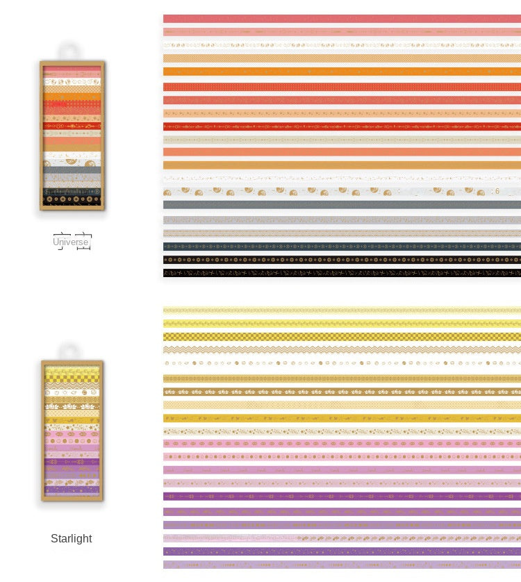 Washi Tape mit Golddruck 20er Set | Slim 5mm