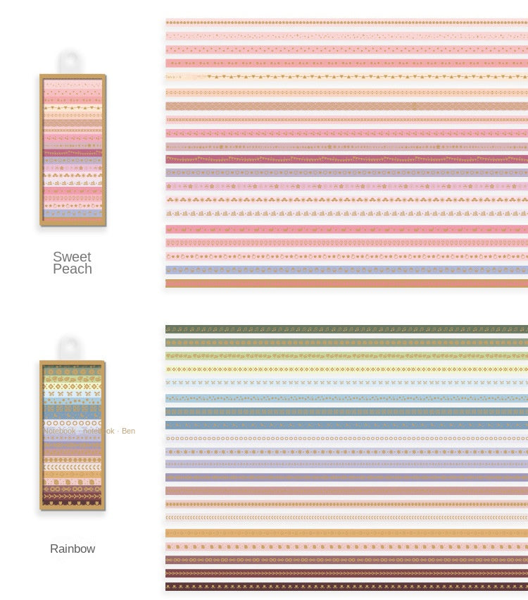 Washi Tape mit Golddruck 20er Set | Slim 5mm