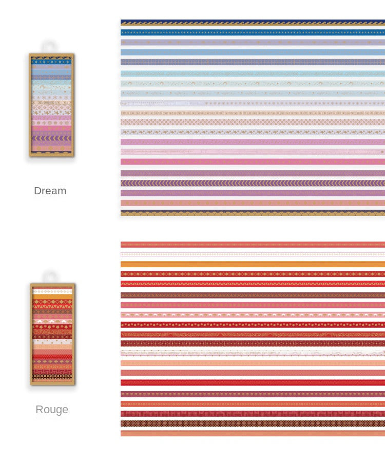 Washi Tape mit Golddruck 20er Set | Slim 5mm