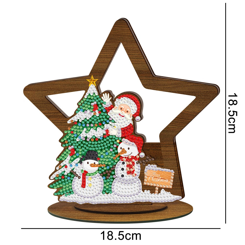 ⭐️ Weihnachten - 5D Holz Aufsteller 20.5x18.5cm | Für Anfänger