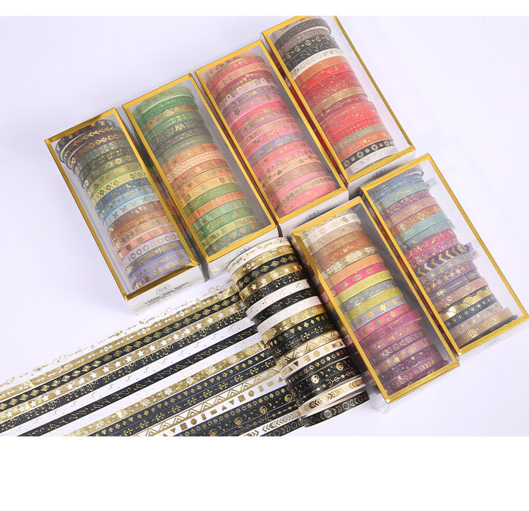 Washi Tape mit Golddruck 20er Set | Slim 5mm