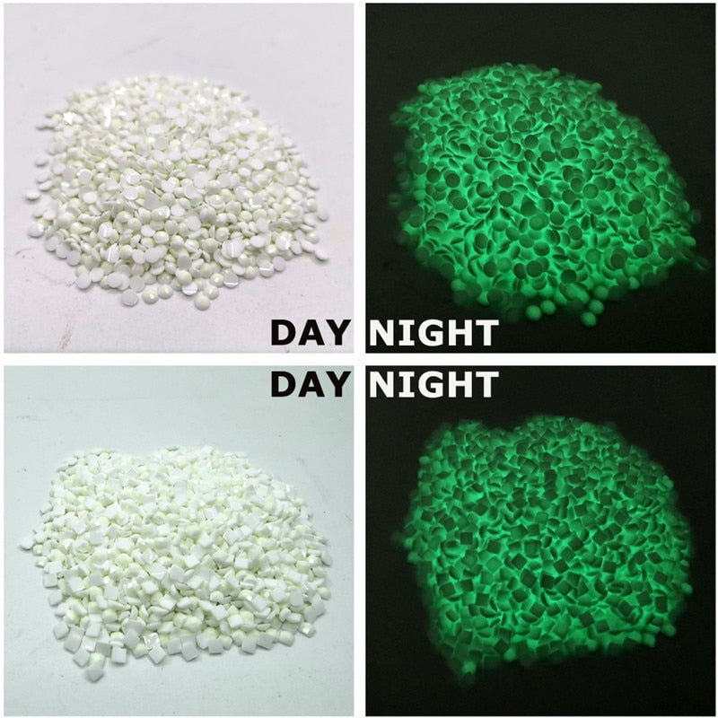 Leuchtsteine - Glow in the Dark - Runde und Eckige Steine